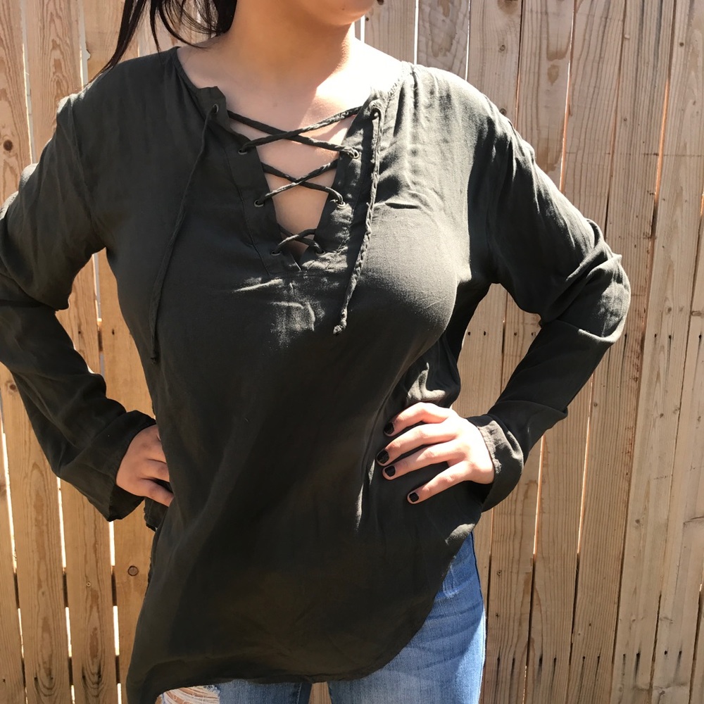 Olive green top